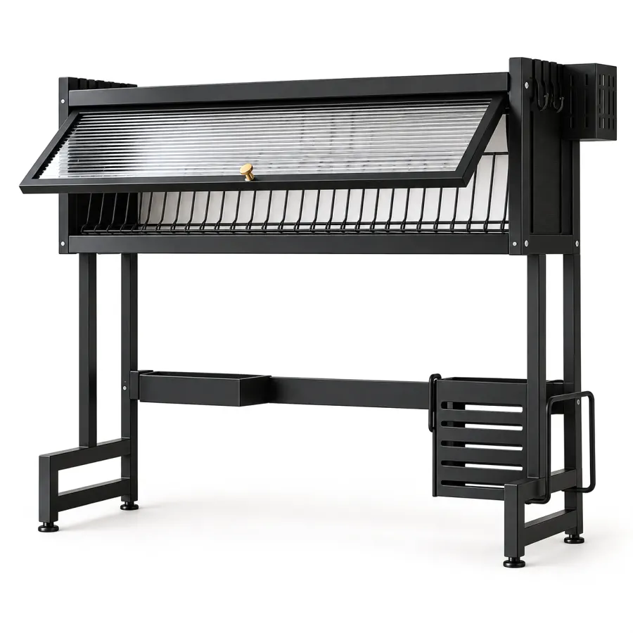 SECA PLATOS SOBRE BACHA CON GABINETE 85X30X80CM
